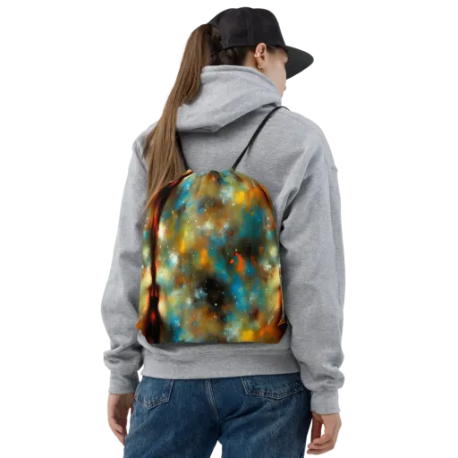 Abstract Tapestries on a Drawstring Bag