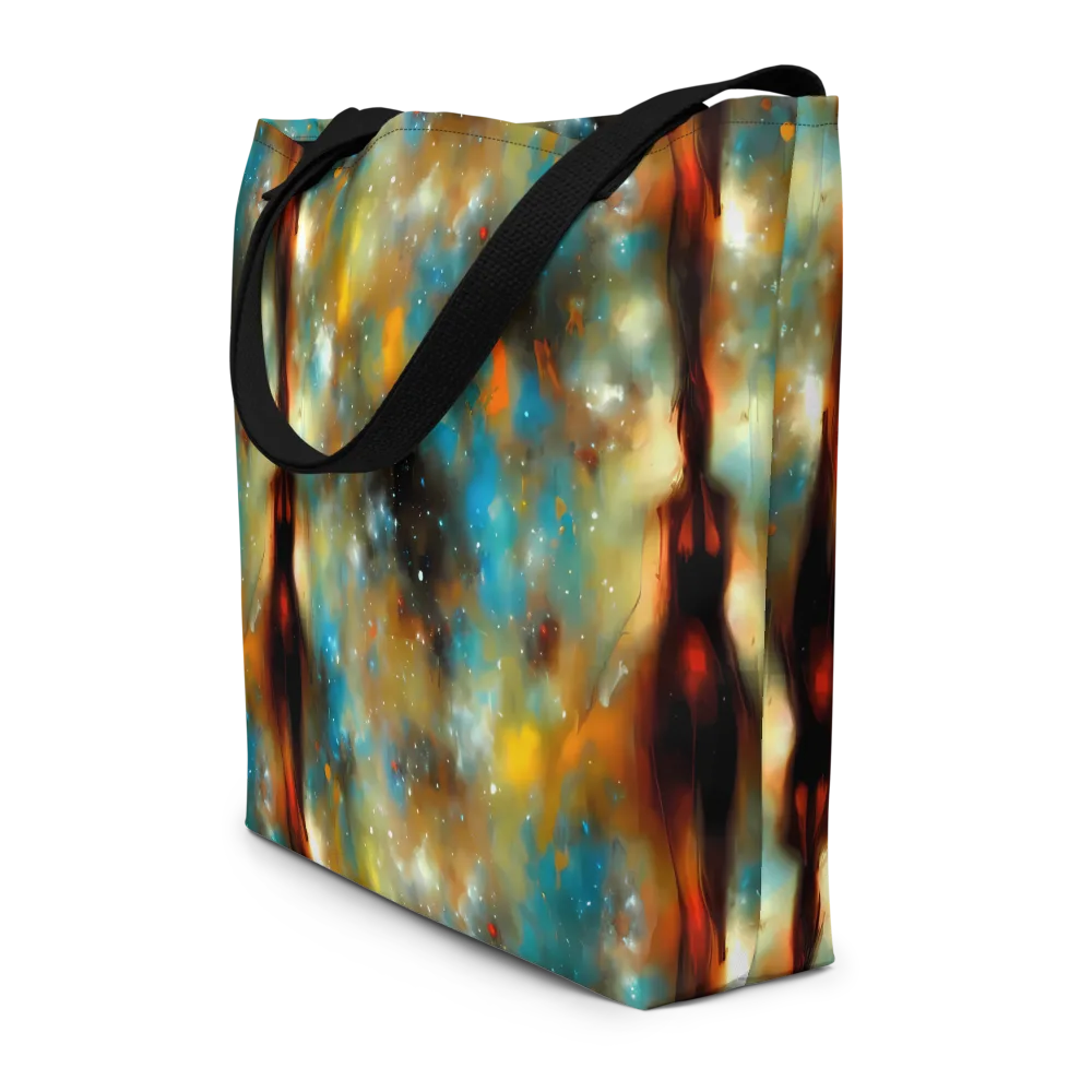Abstract Tapestries on Large Tote Bag W/ Pocket — Front
