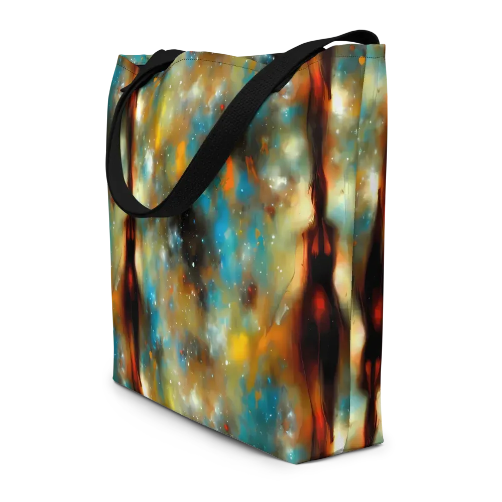Abstract Tapestries on Large Tote Bag W/ Pocket — Front