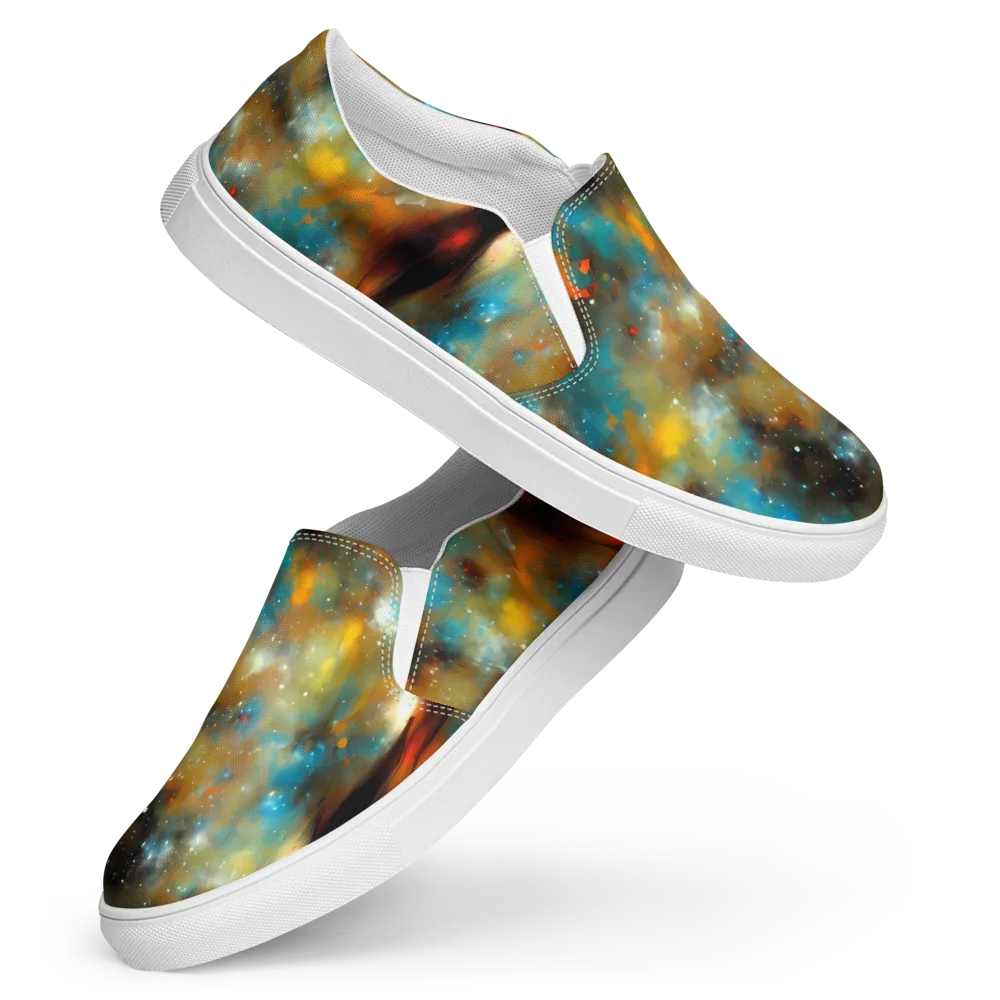Abstract Tapestries on Women's Slip-On Canvas Shoes — Front