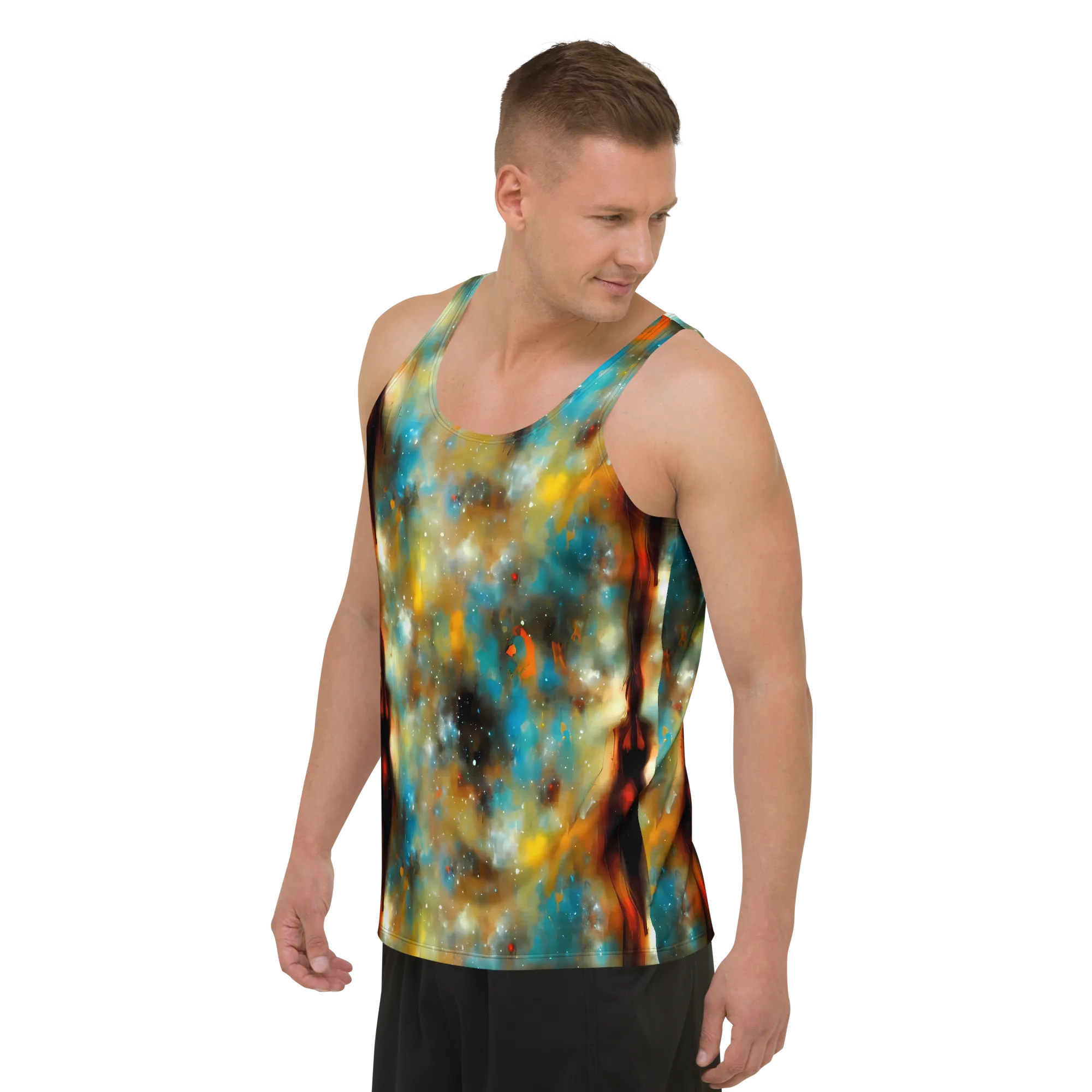 Abstract Tapestries on Men's Tank Top — Left Front