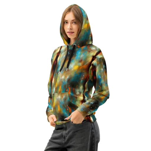 Abstract Tapestries on a Cotton Hoodie