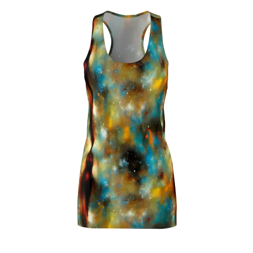 Abstract Tapestries on a Racerback Dress
