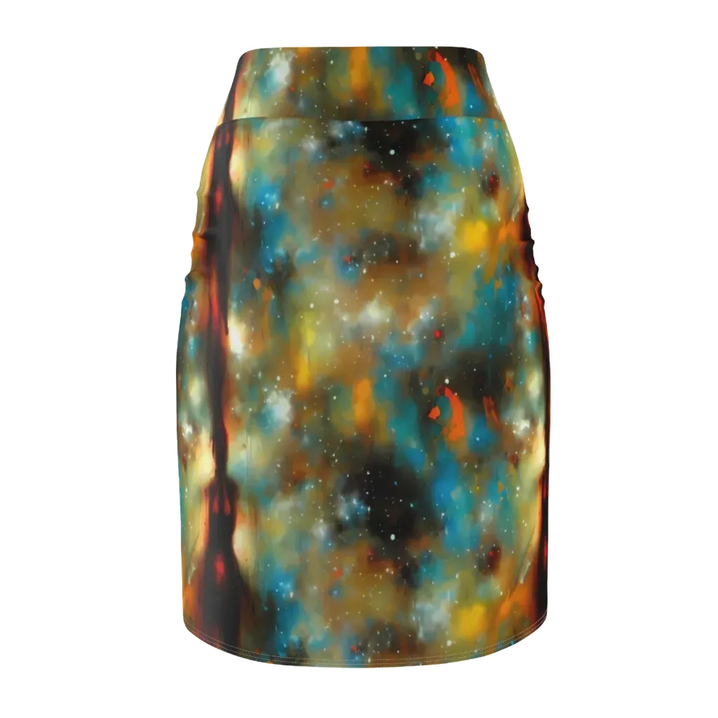 Abstract Tapestries on Pencil Skirt — Back