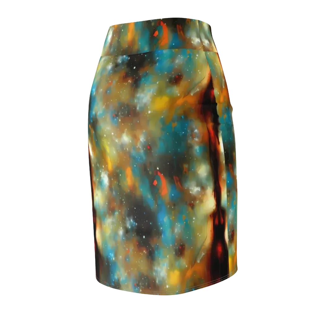 Abstract Tapestries on Pencil Skirt — Back Side