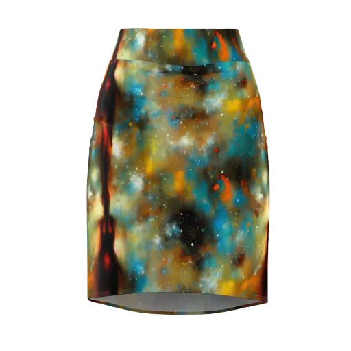 Abstract Tapestries on a Pencil Skirt