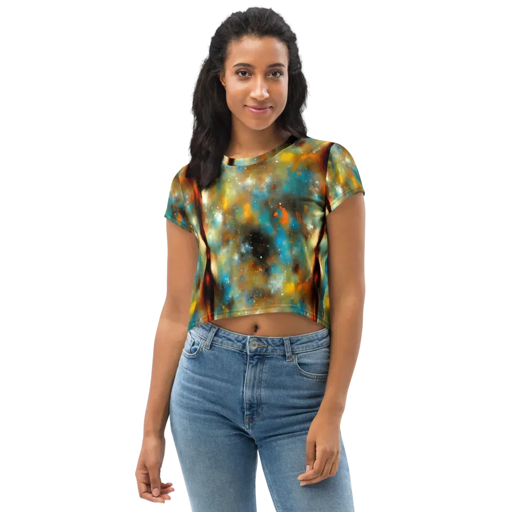 Abstract Tapestries on Crop Tee — Front