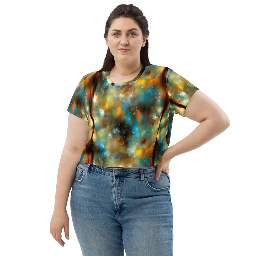 Abstract Tapestries on Crop Tee — Front