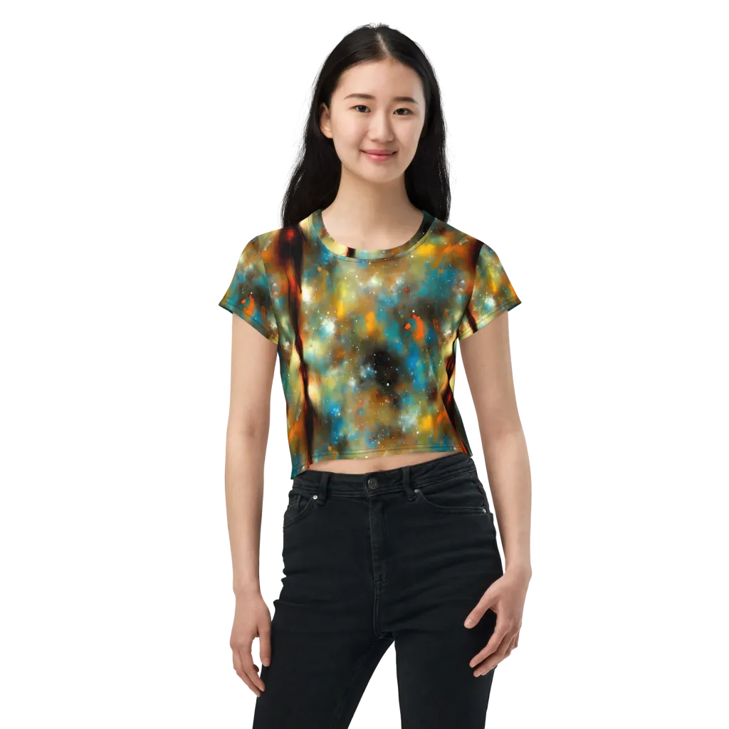 Abstract Tapestries on Crop Tee — Front