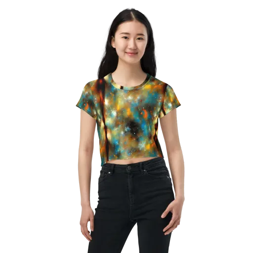 Abstract Tapestries on a Crop Tee