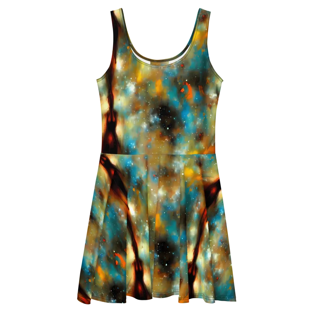 Abstract Tapestries on Skater Dress — Front