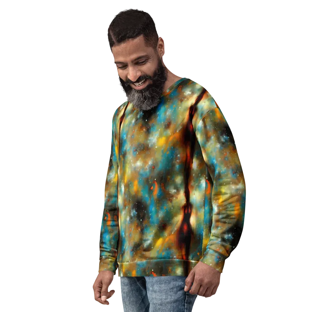 Abstract Tapestries on Sweatshirt — Left Front