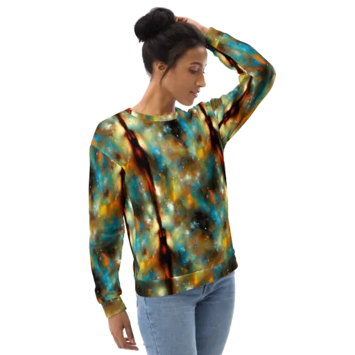 Abstract Tapestries on a Sweatshirt