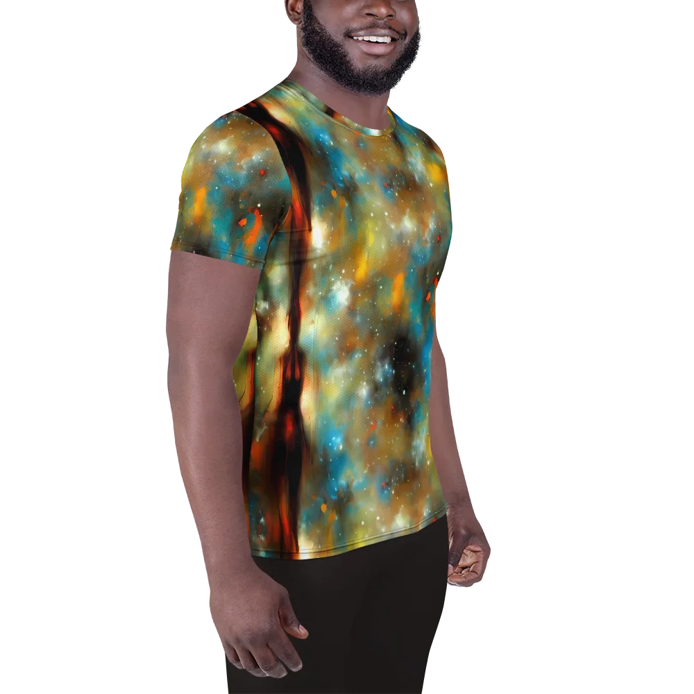 Abstract Tapestries on Men's Athletic T-Shirt — Right