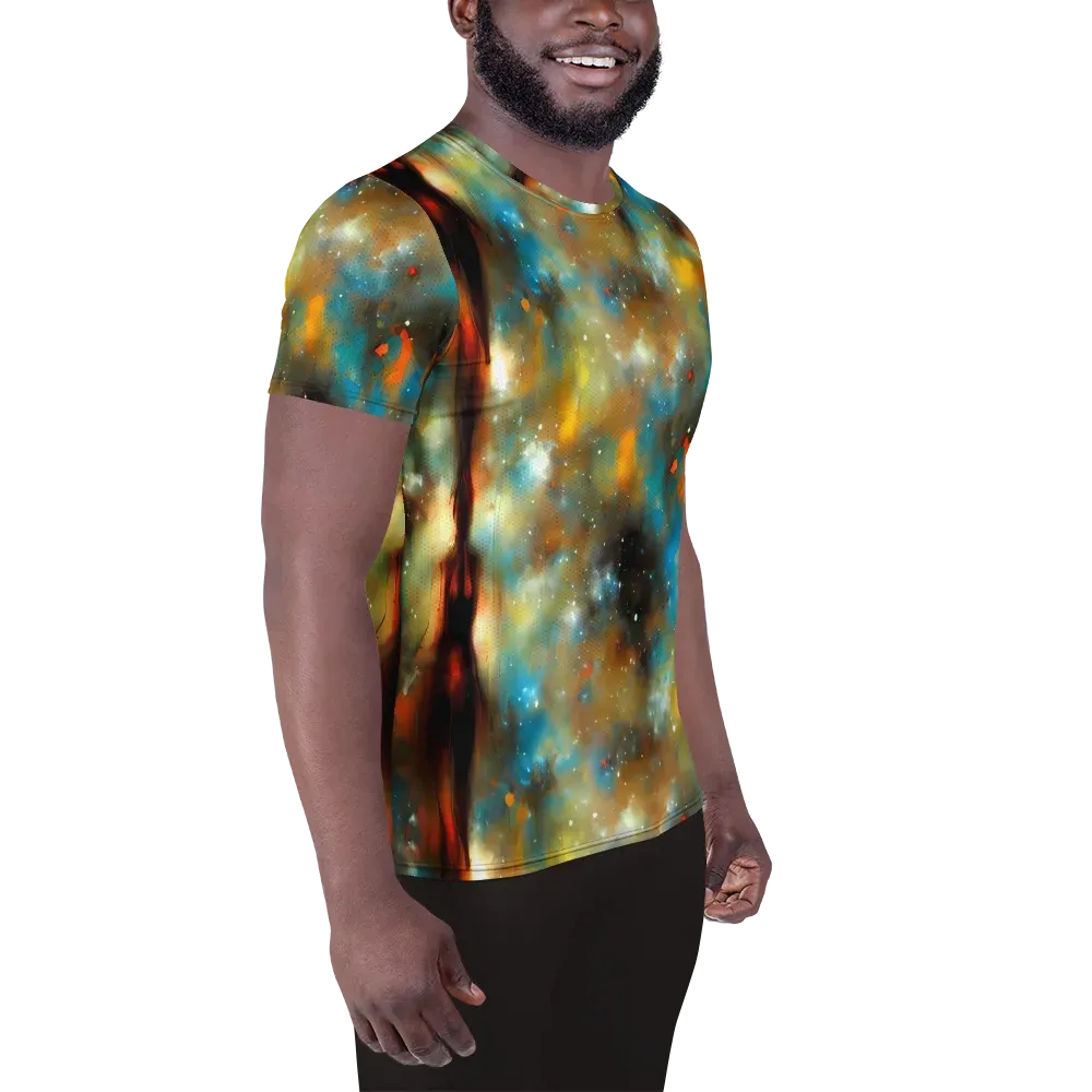 Abstract Tapestries on Men's Athletic T-Shirt — Right