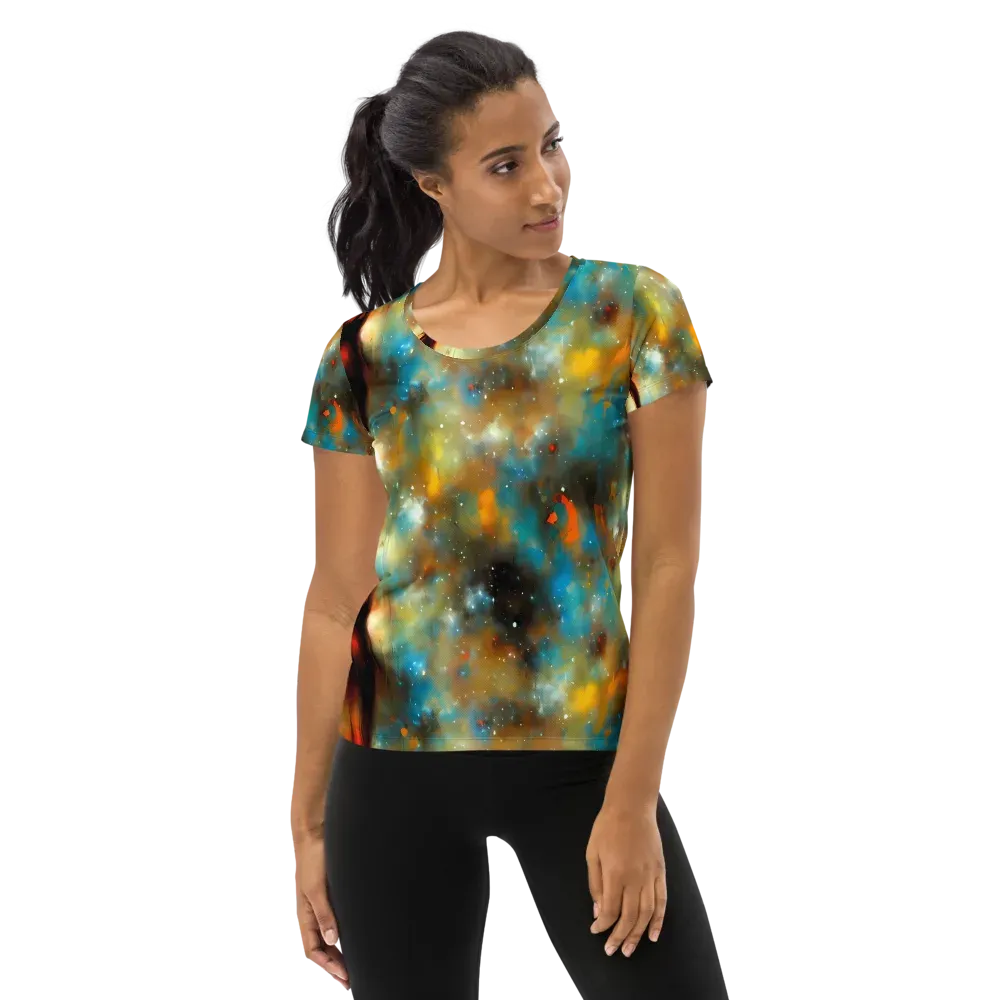 Abstract Tapestries on Women's Athletic T-Shirt — Front