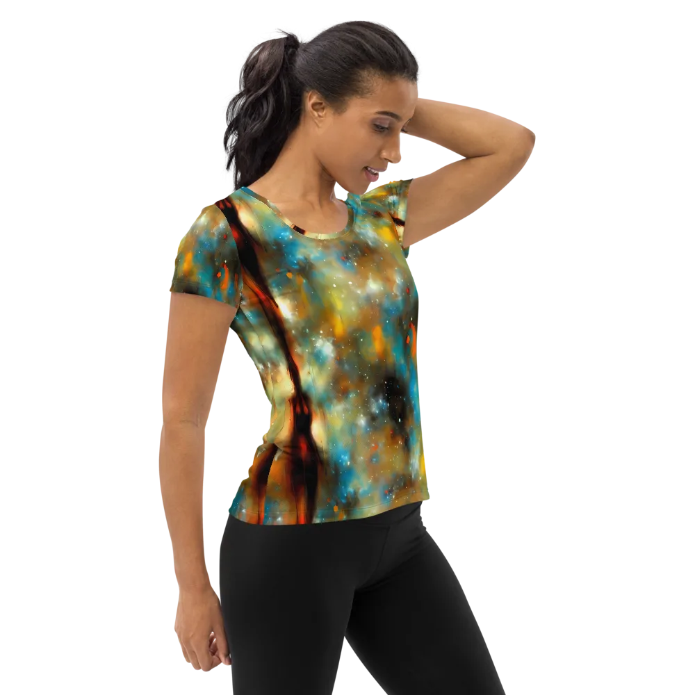 Abstract Tapestries on Women's Athletic T-Shirt — Right