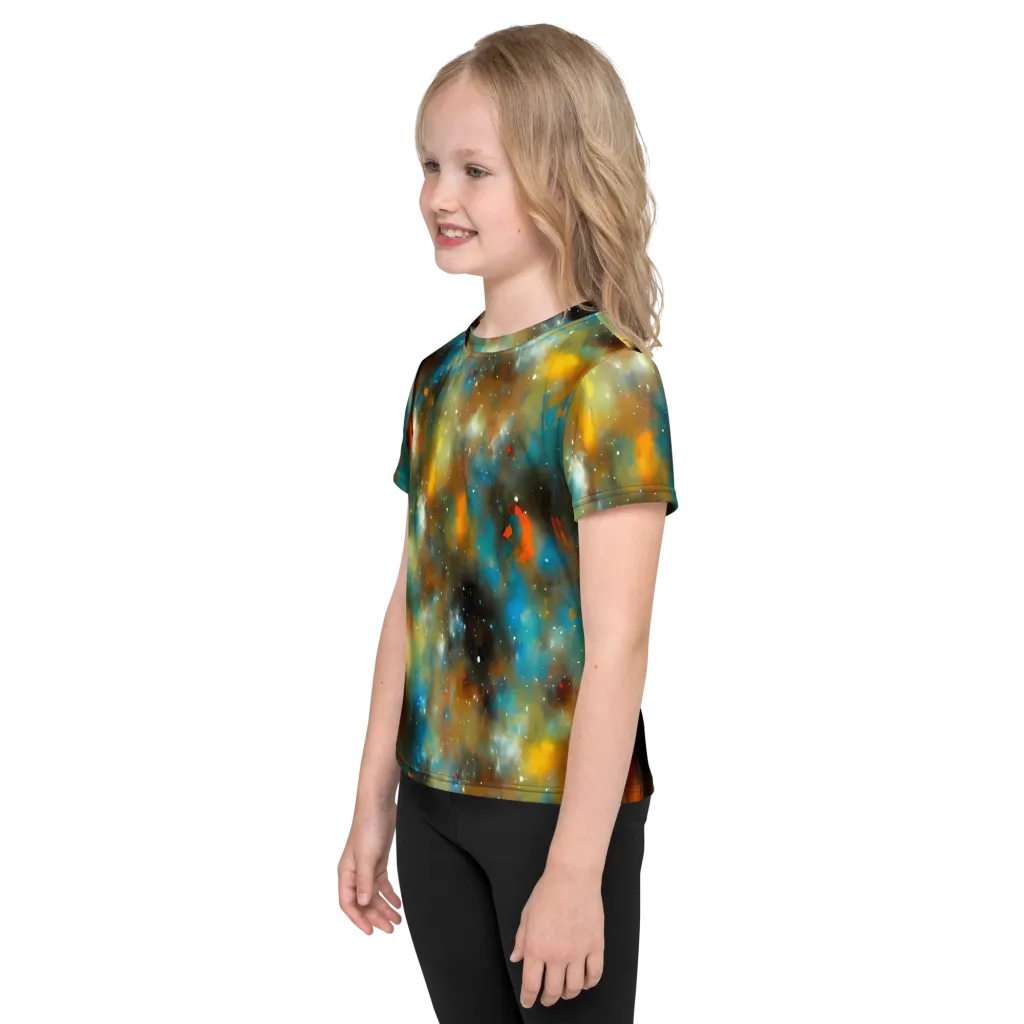 Abstract Tapestries on Kids Crew Neck T-Shirt — Left