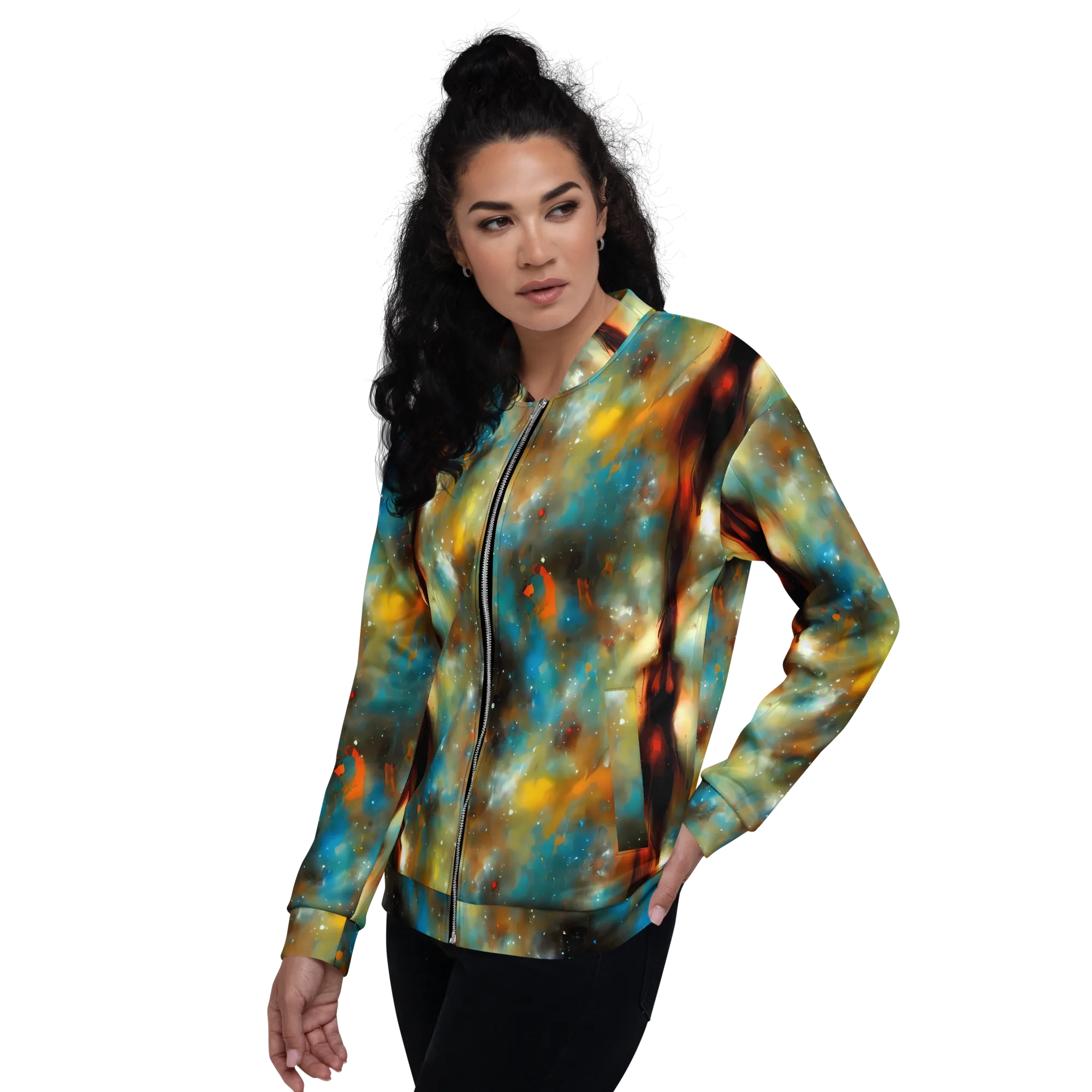 Abstract Tapestries on Bomber Jacket — Left