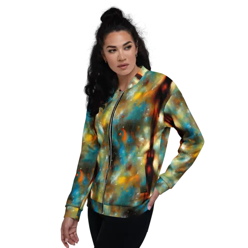 Abstract Tapestries on a Bomber Jacket