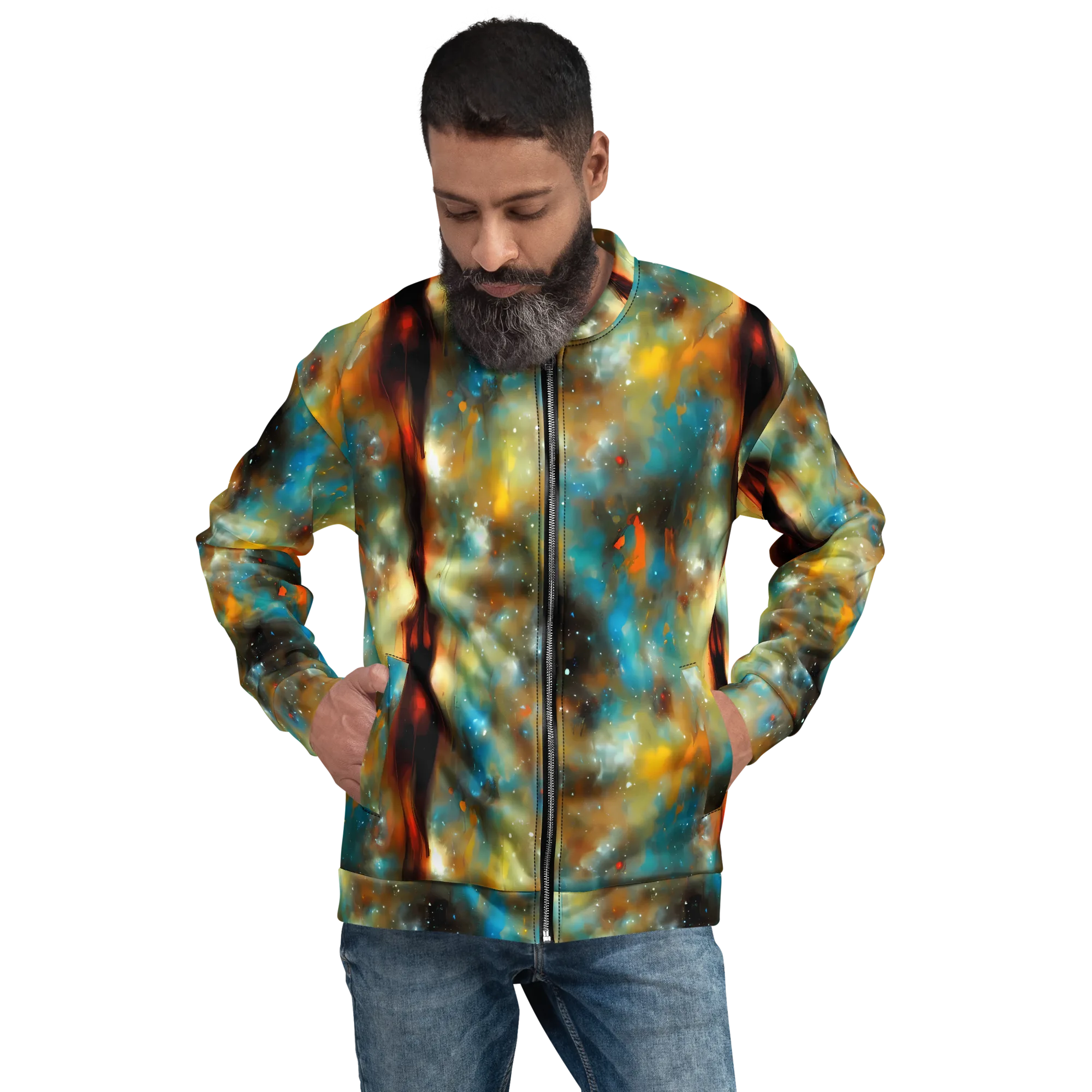 Abstract Tapestries on Bomber Jacket — Front