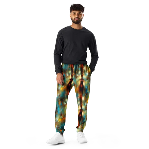 Abstract Tapestries on a Men's Joggers
