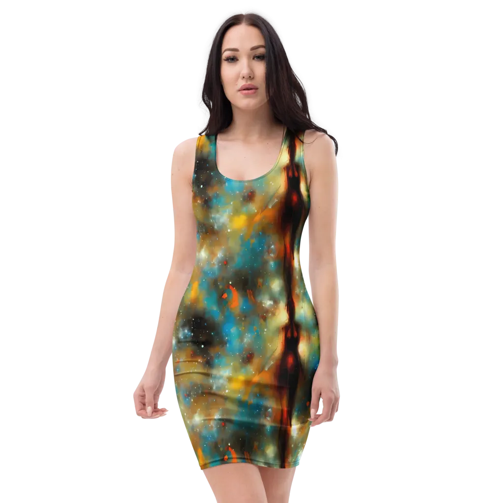 Abstract Tapestries on Bodycon Dress — Front
