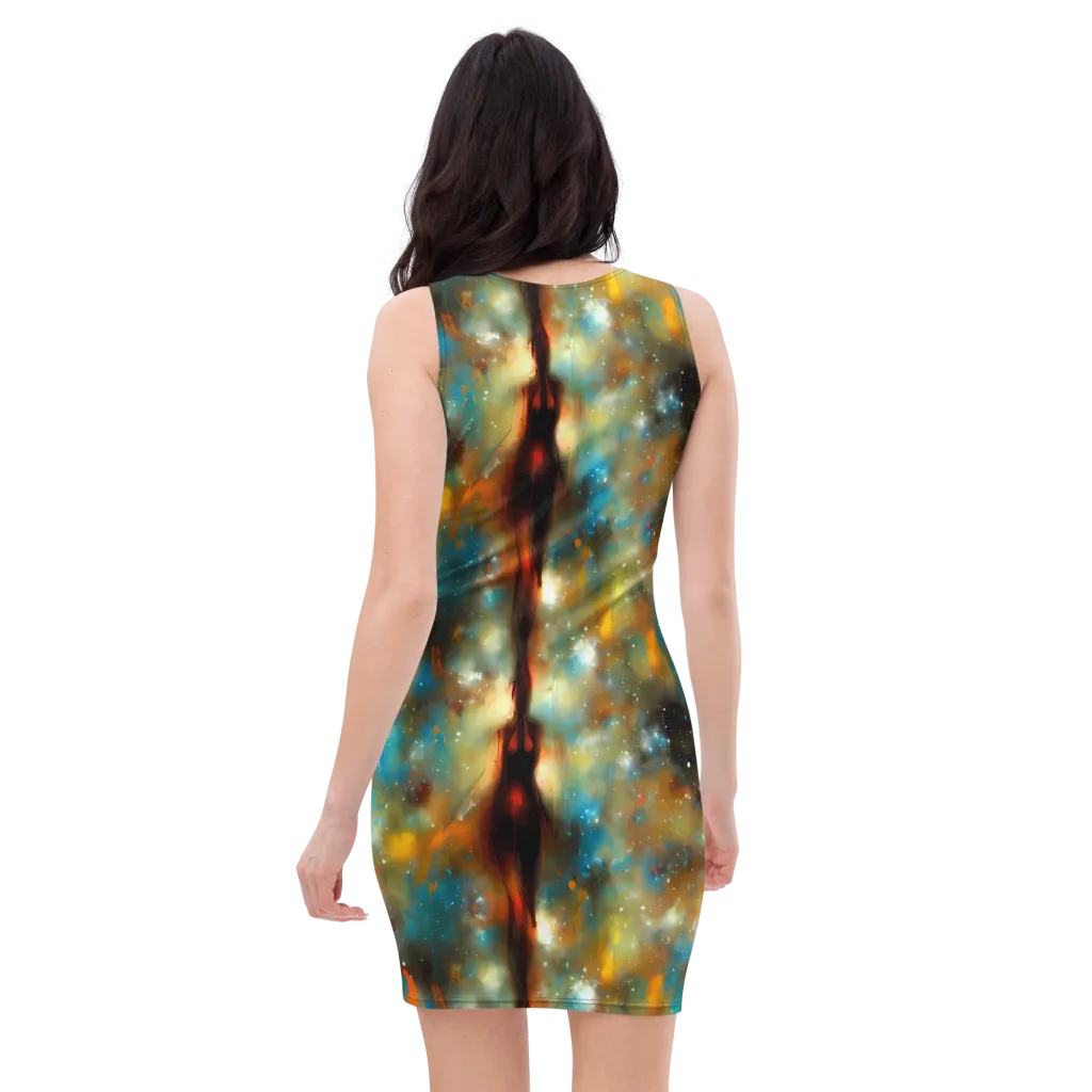 Abstract Tapestries on Bodycon Dress — Back