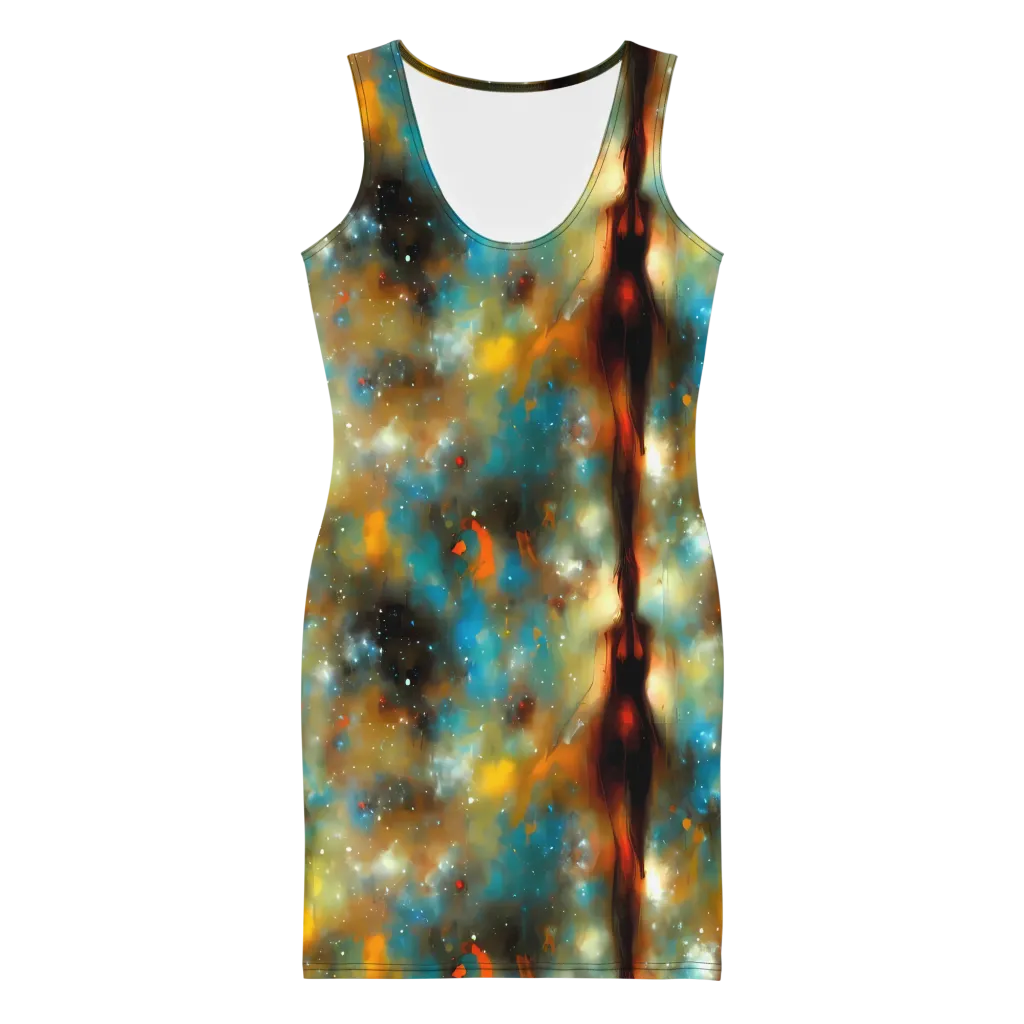 Abstract Tapestries on Bodycon Dress — Front