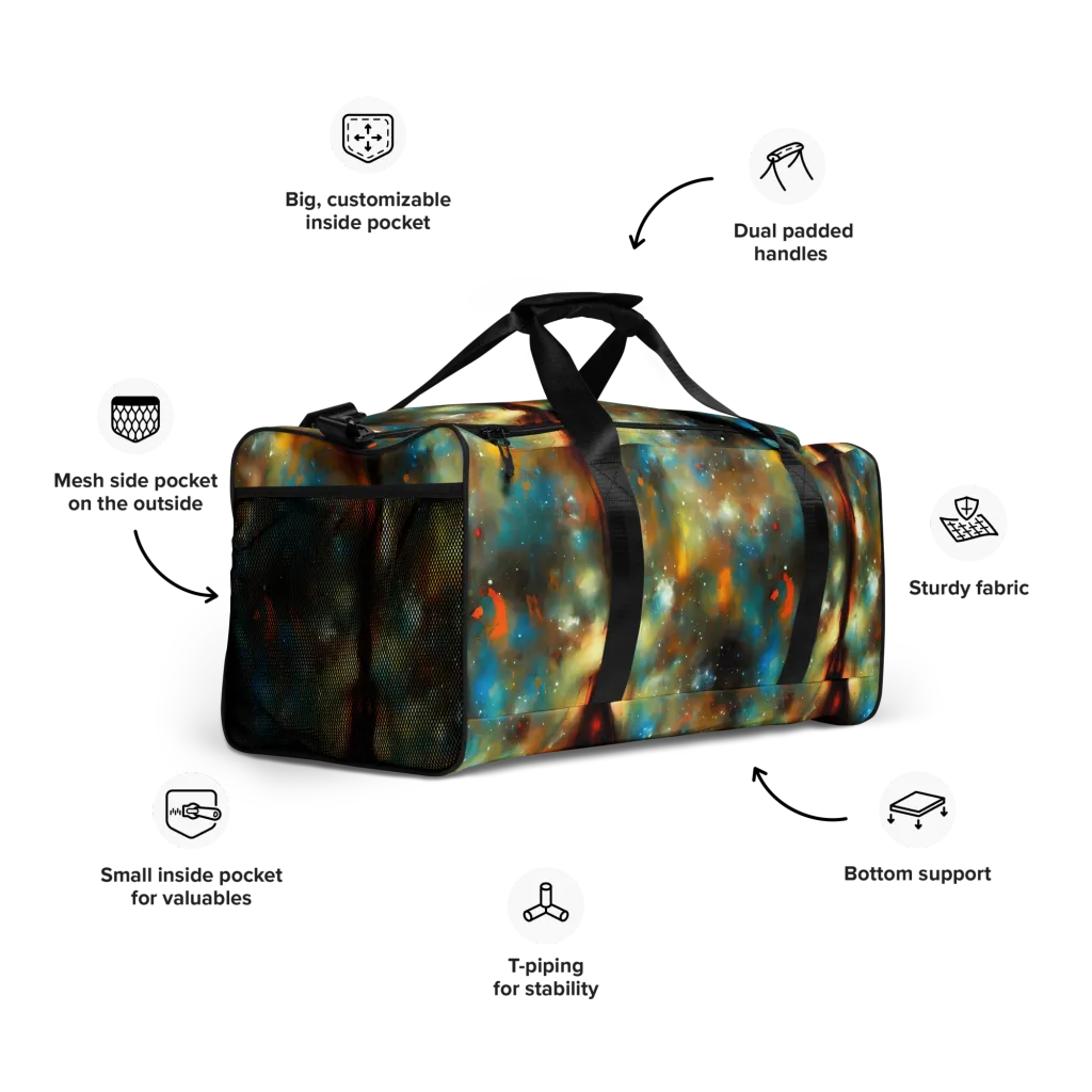 Abstract Tapestries on Duffle Bag — Right Front