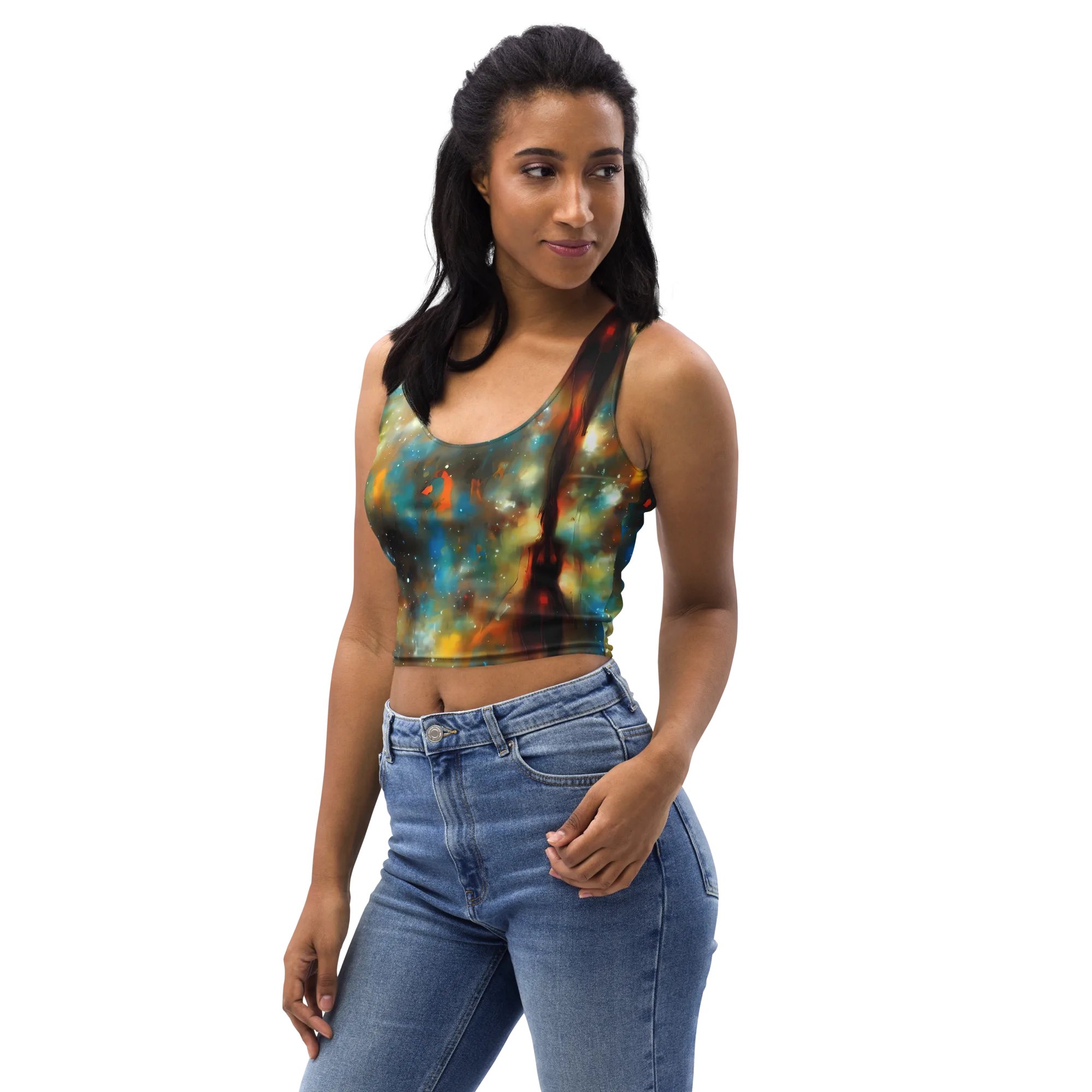 Abstract Tapestries on Crop Top — Left Front