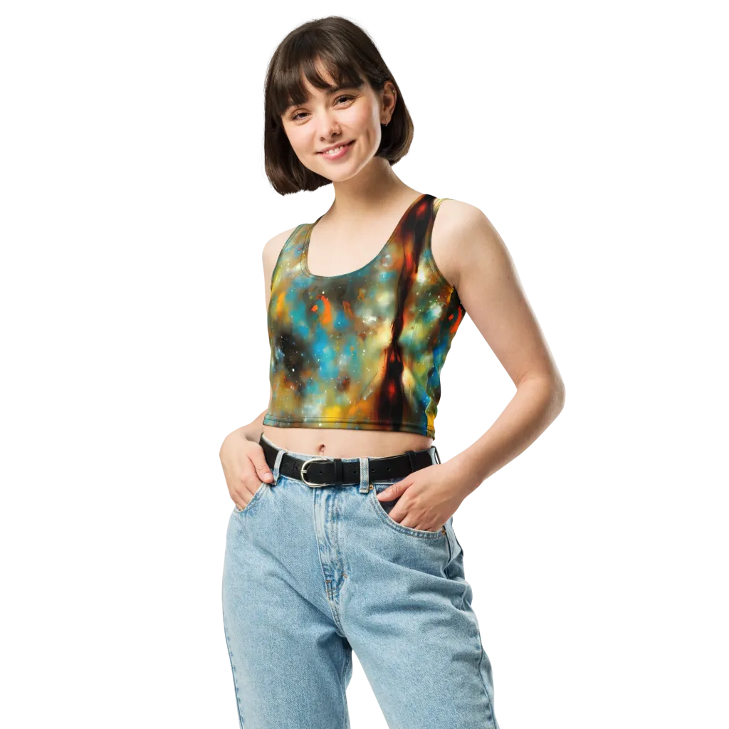 Abstract Tapestries on Crop Top — Front