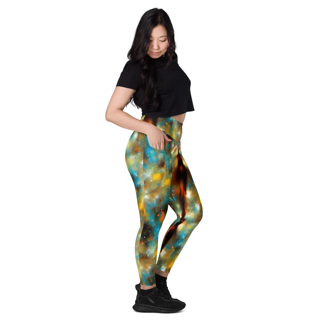 Abstract Tapestries on Leggings with Pockets — Right