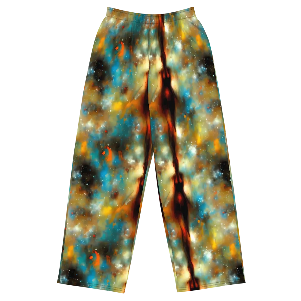Abstract Tapestries on Wide-Leg Pants — Front