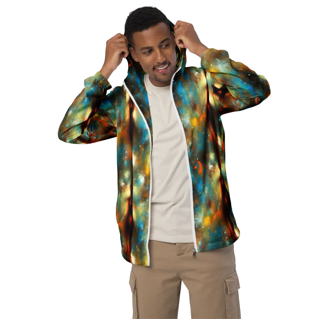 Abstract Tapestries on Men's Windbreaker — Front
