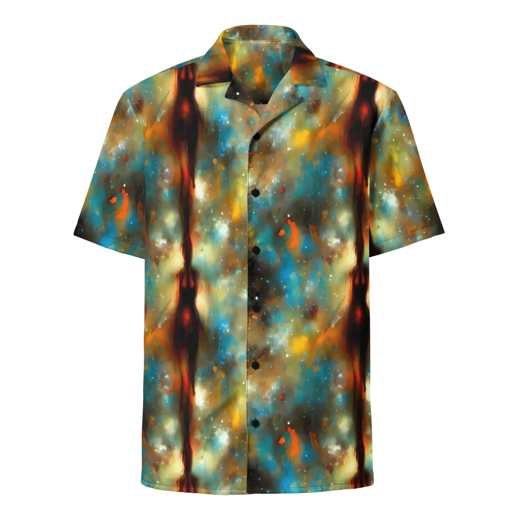 Abstract Tapestries on Button Shirt — Front
