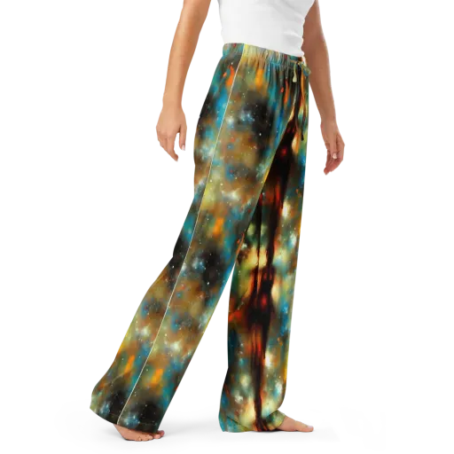 Abstract Tapestries on a Women's Pajama Pants