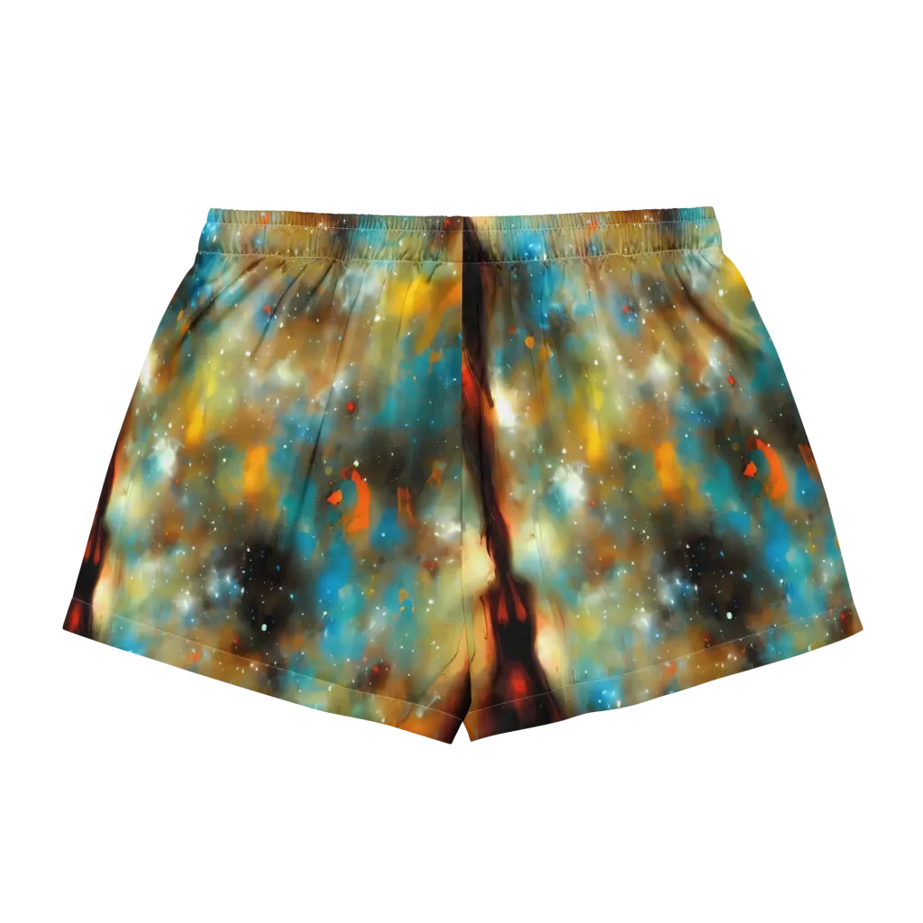 Abstract Tapestries on Women's Pajama Shorts — Back