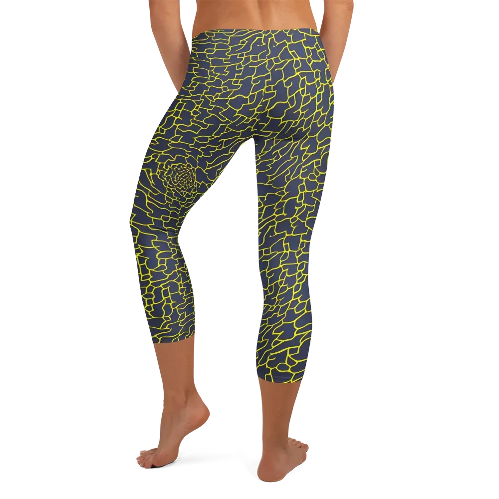 Nightshade Maze on Capri Leggings — Back