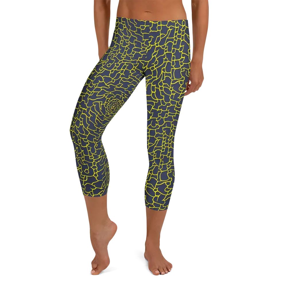 Nightshade Maze on Capri Leggings — Front