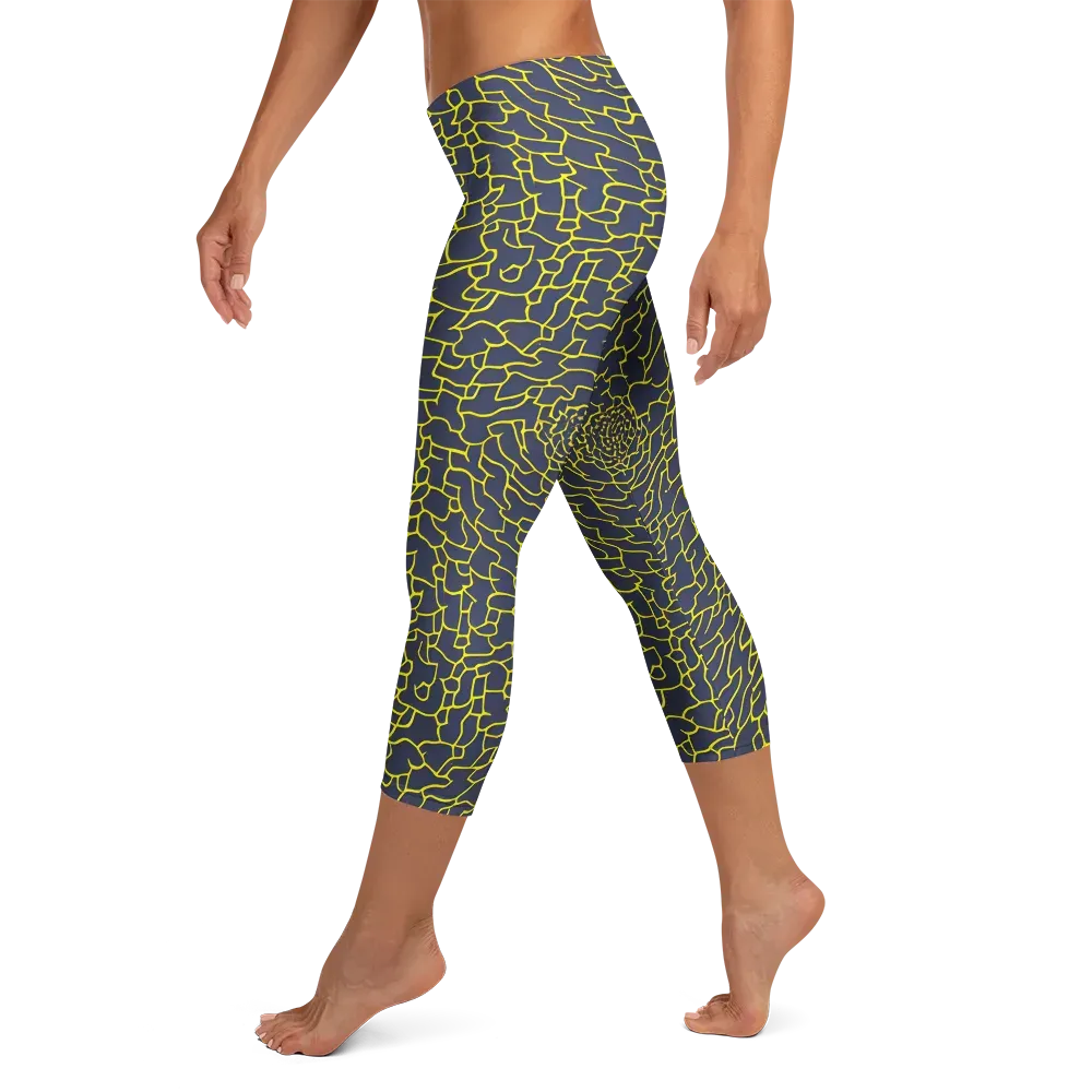Nightshade Maze on Capri Leggings — Left