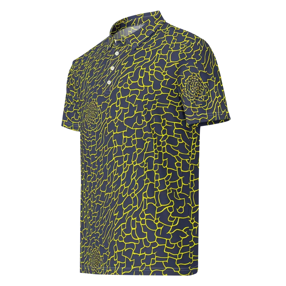 Nightshade Maze on Men's Slim Fit Polo Shirt — Left Front