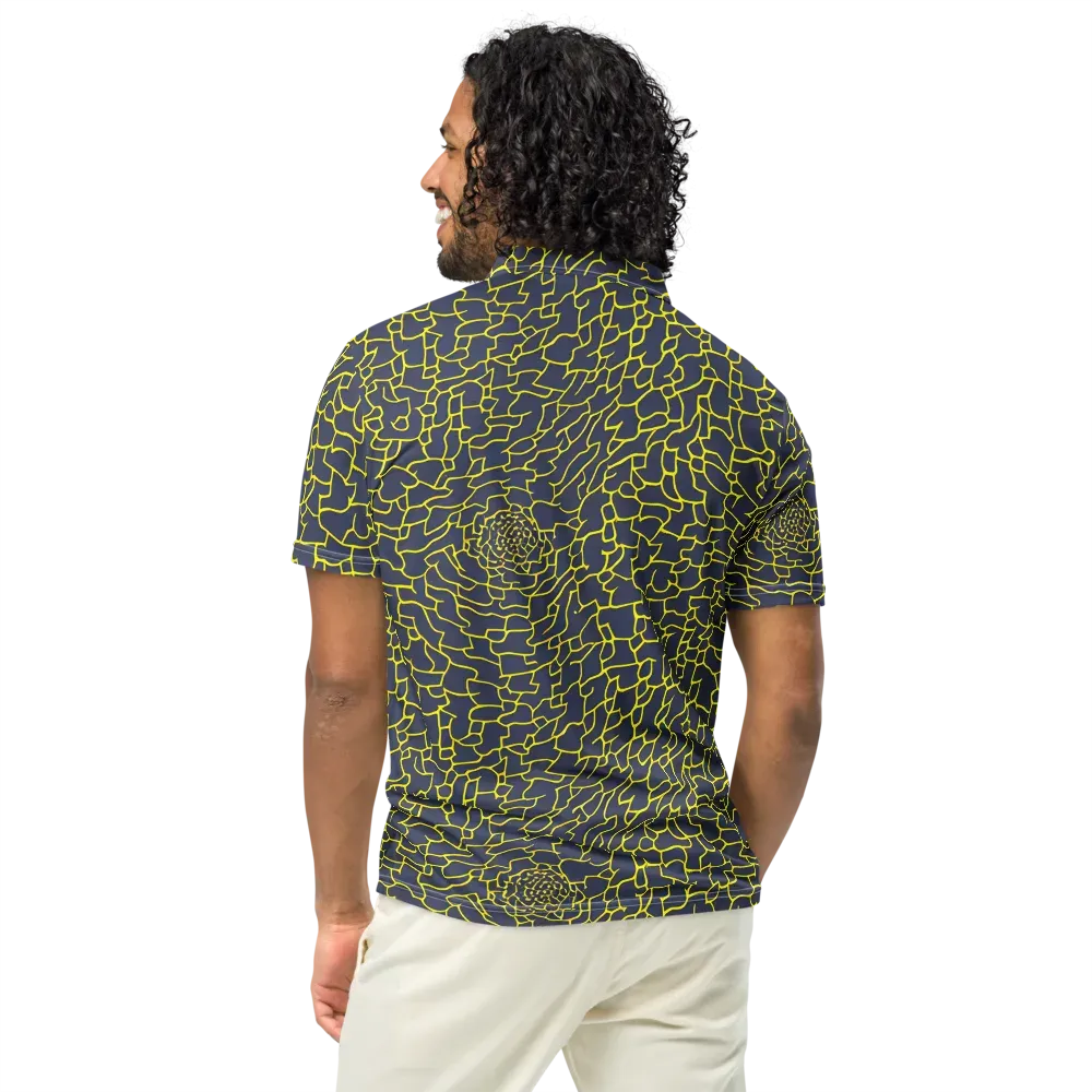 Nightshade Maze on Men's Slim Fit Polo Shirt — Back