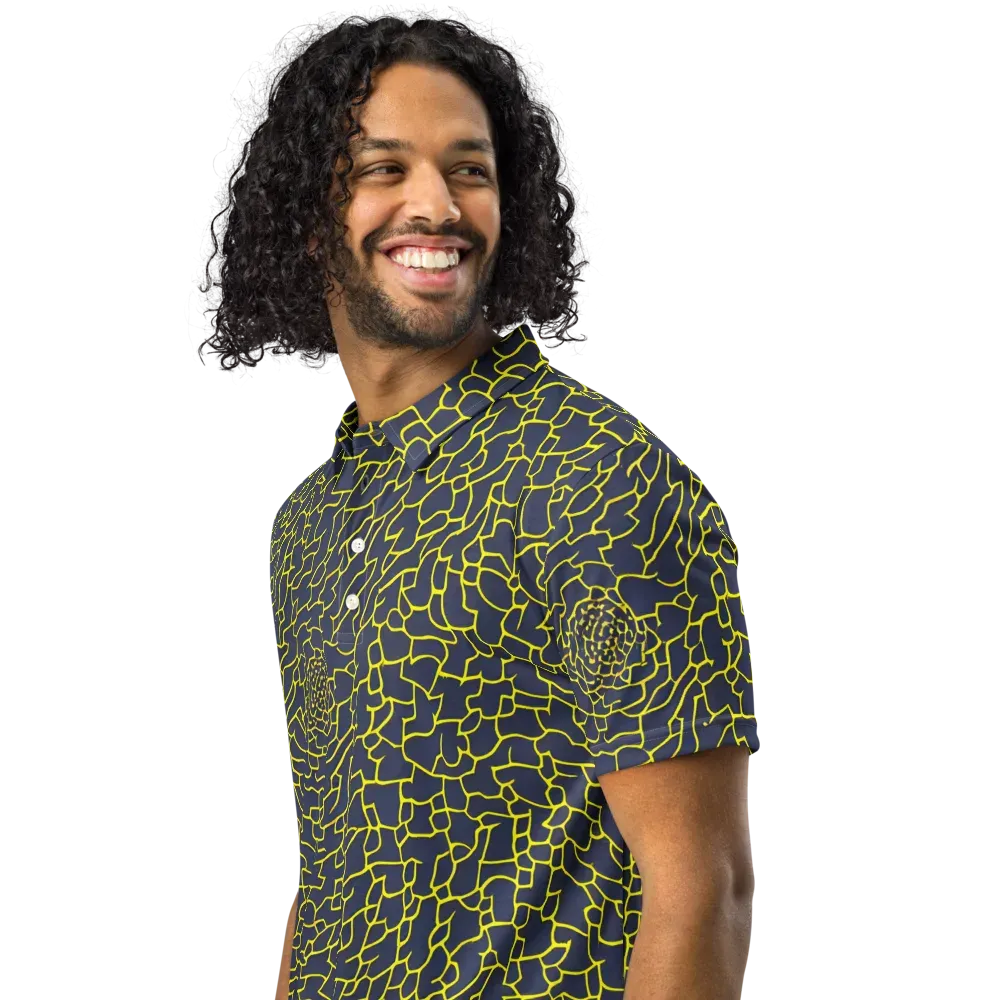 Nightshade Maze on Men's Slim Fit Polo Shirt — Left Front