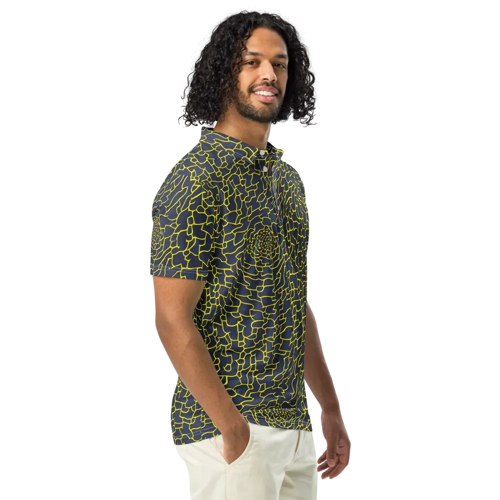 Nightshade Maze on Men's Slim Fit Polo Shirt — Right Front