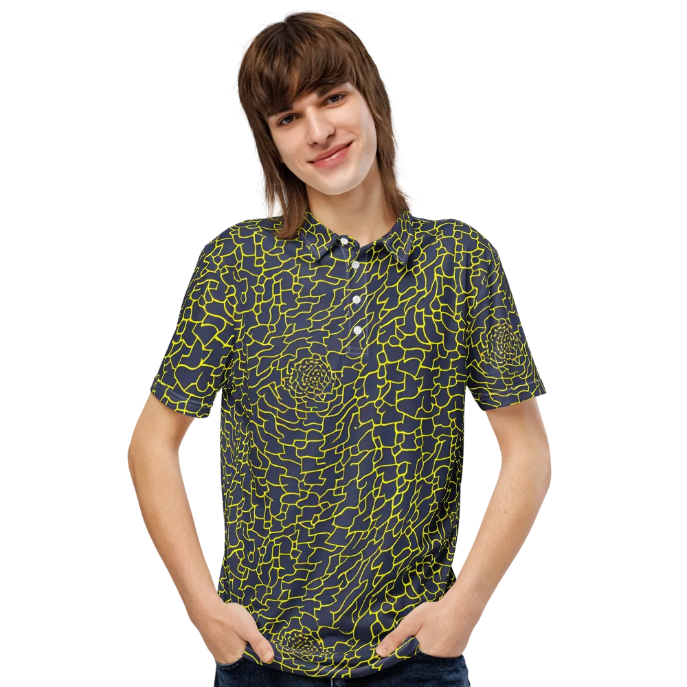 Nightshade Maze on Men's Slim Fit Polo Shirt — Front