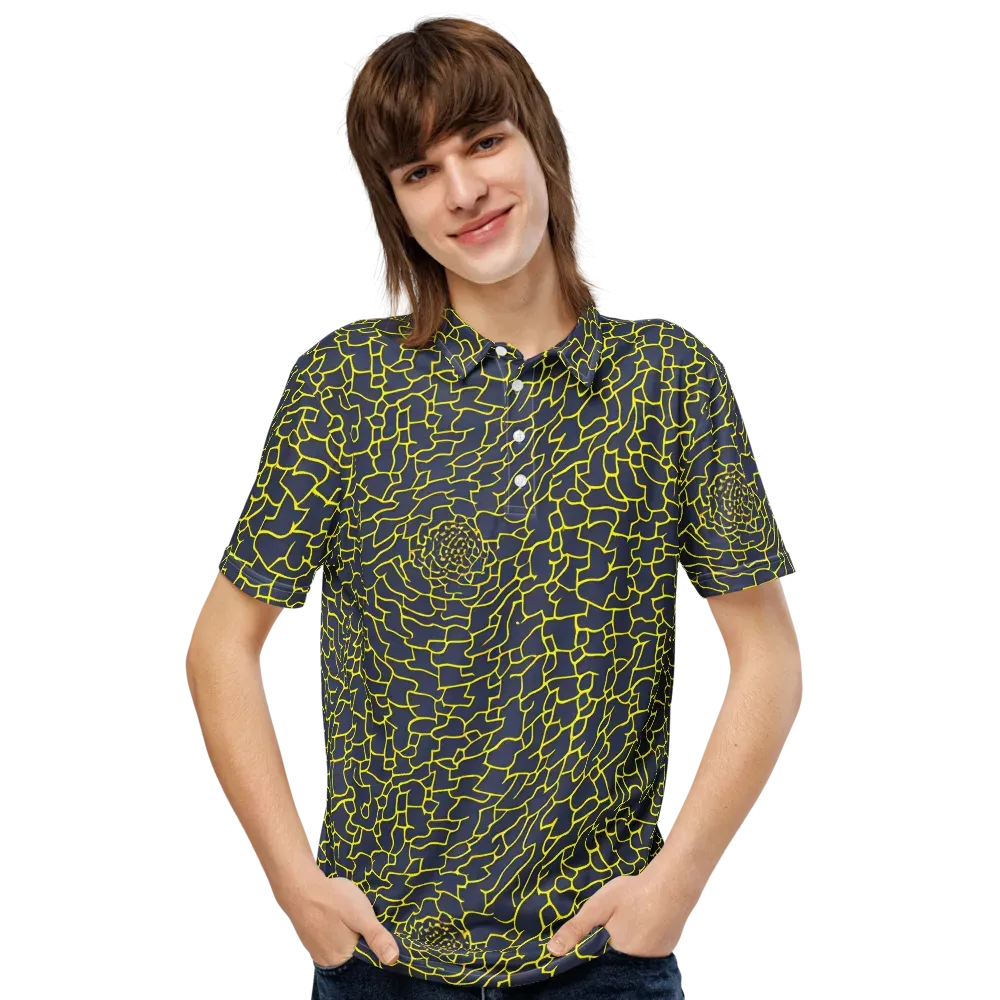 Nightshade Maze on Men's Slim Fit Polo Shirt — Front