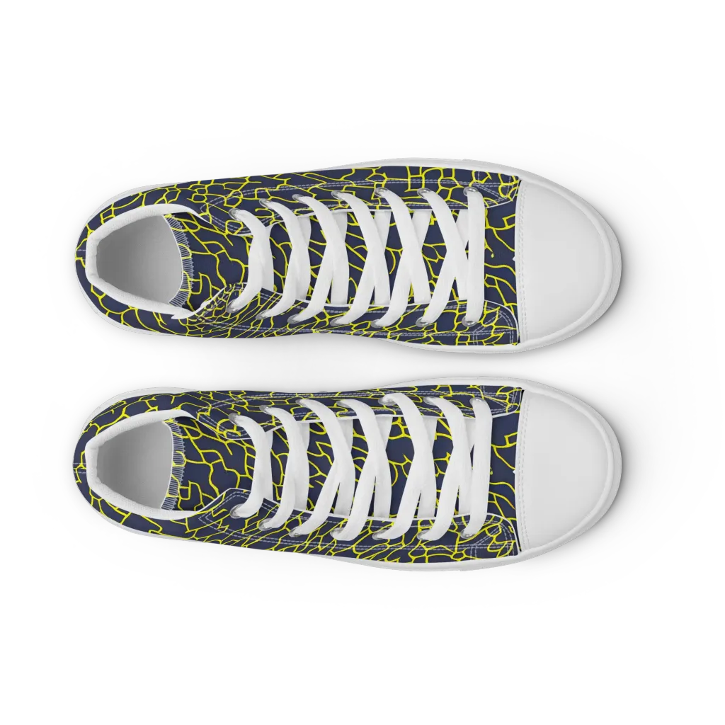Nightshade Maze on Men's High Top Canvas Shoes — Front