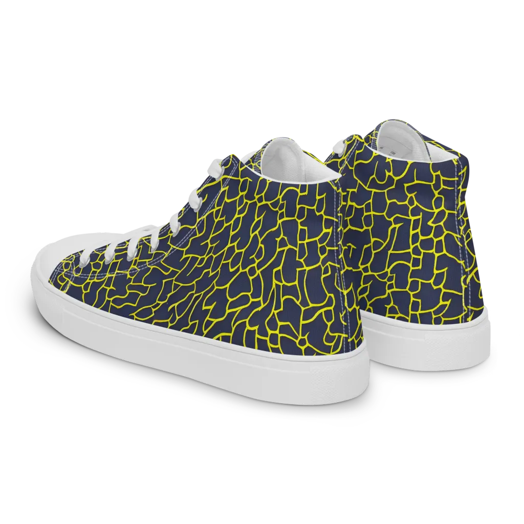 Nightshade Maze on Men's High Top Canvas Shoes — Left Back