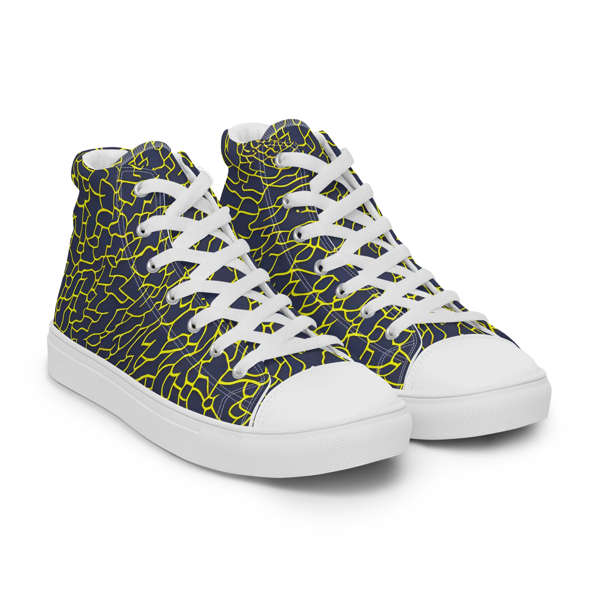 Nightshade Maze on Men's High Top Canvas Shoes — Right Front